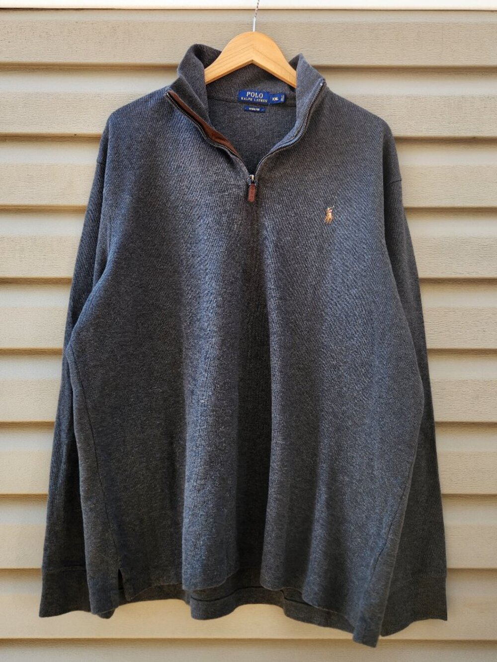 Polo Ralph Lauren Quater Zip Gray Estate Rib Pullover Sweater Mens XXL